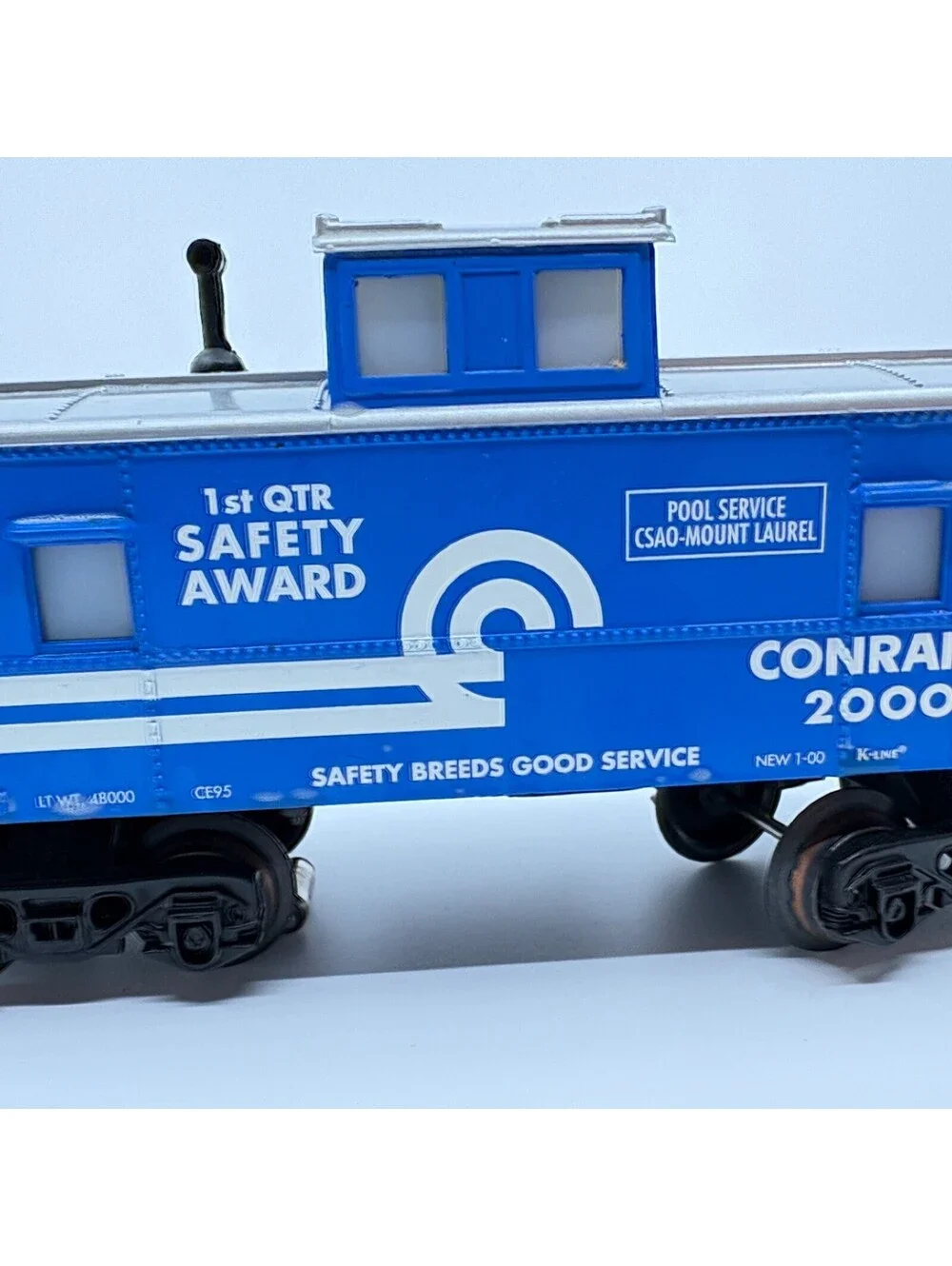 K-Line K611-9015 O Gauge Conrail 1st Quarter Safety Award Illuminated Caboose